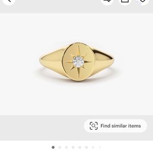 Diamond Signet Ring Solid 14k Gold